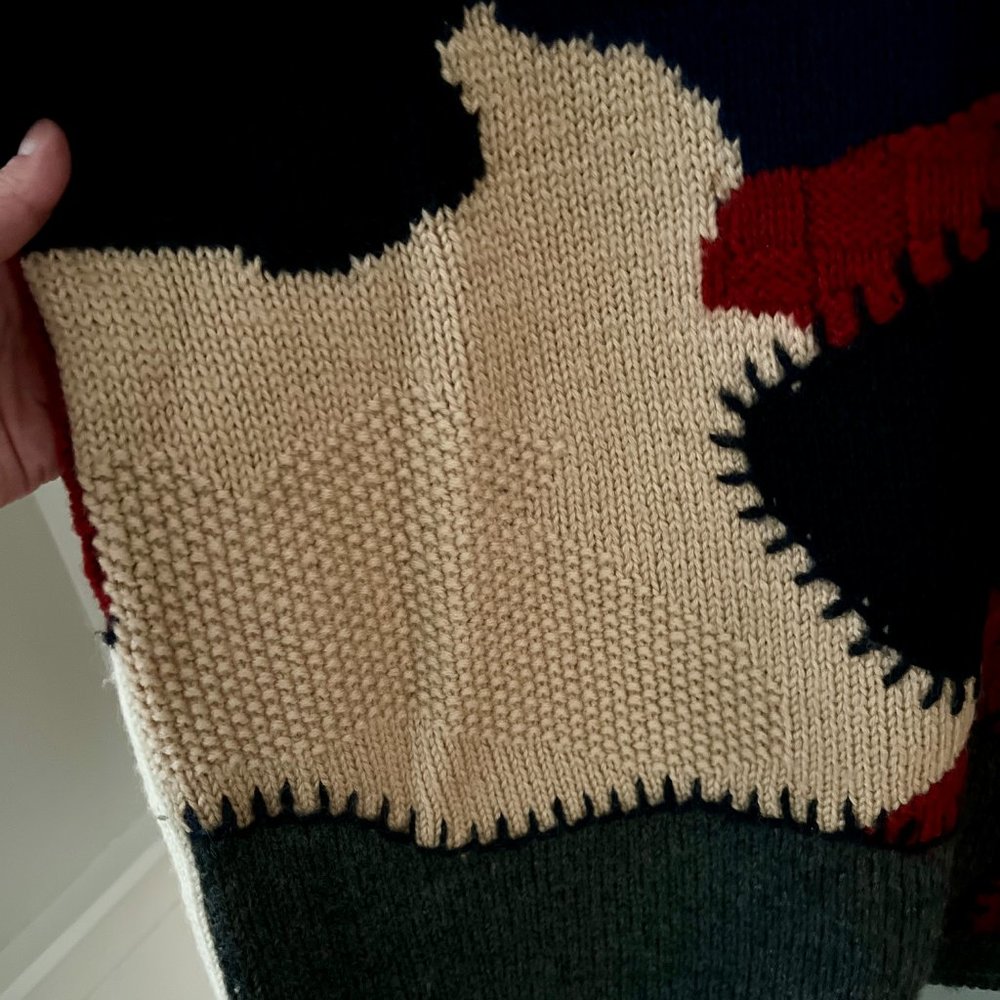 100% Wool knit Abstract Sweater Womens M/L - Picture 3 of 7